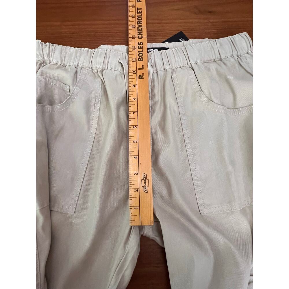 Hudson Cargo Jogger Pants Linen Lyocell Drawstring Beige Large NWT - Picture 9 of 11